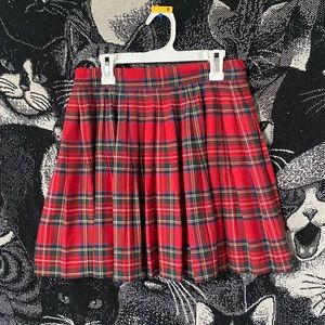 Red Plaid School Girl Style Mini Skirt